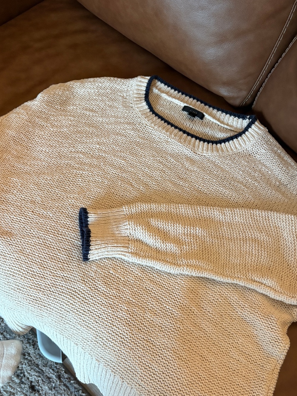 J. Crew women’s tipped beach Crewneck Knit Sweater - Picture 4 of 5